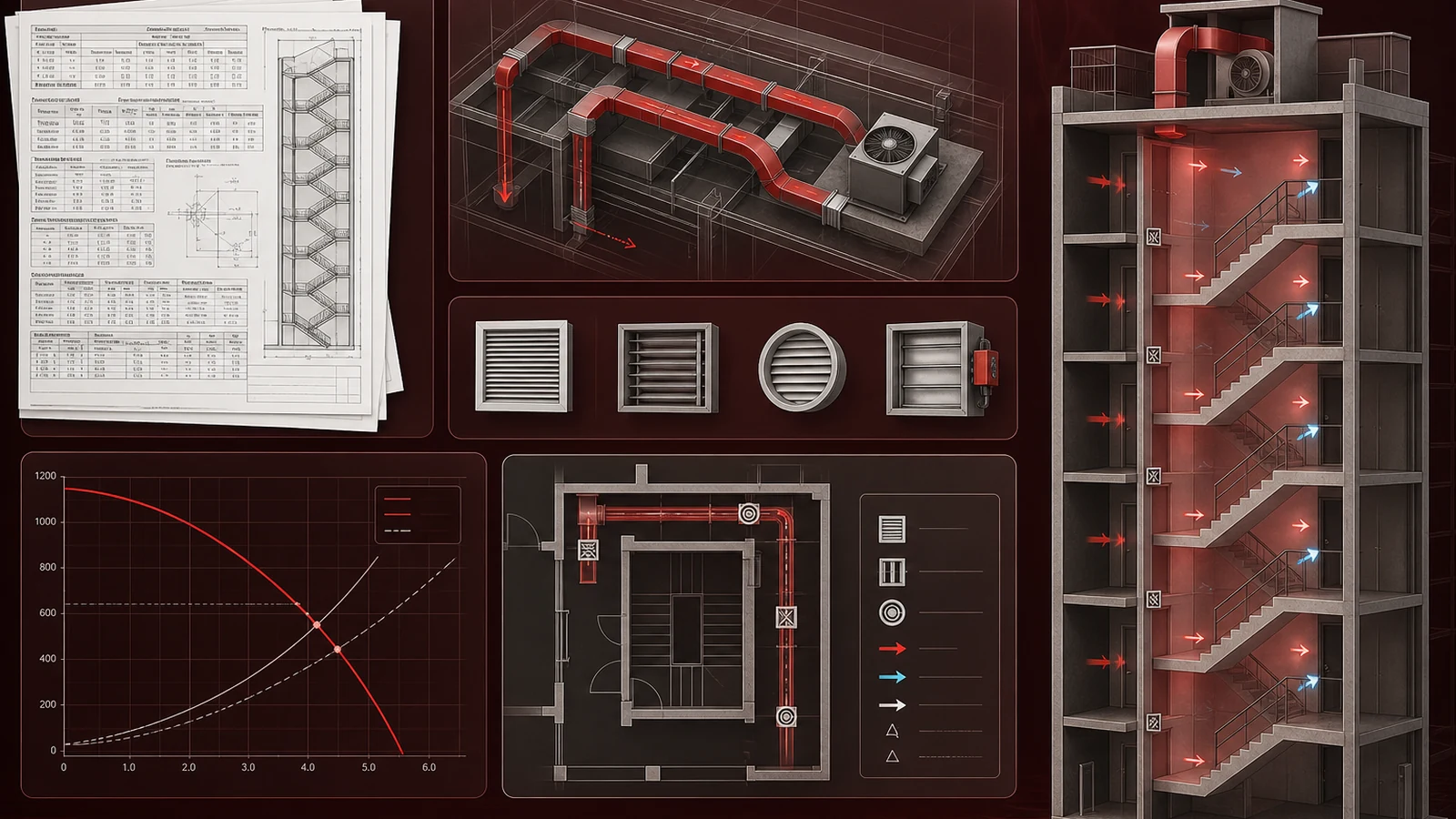 Etapas práticas do dimensionamento de uma escada pressurizada