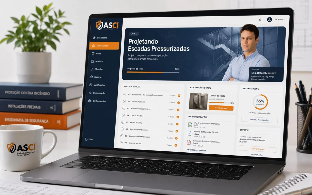 Ambiente de aprendizagem do curso da ASCI